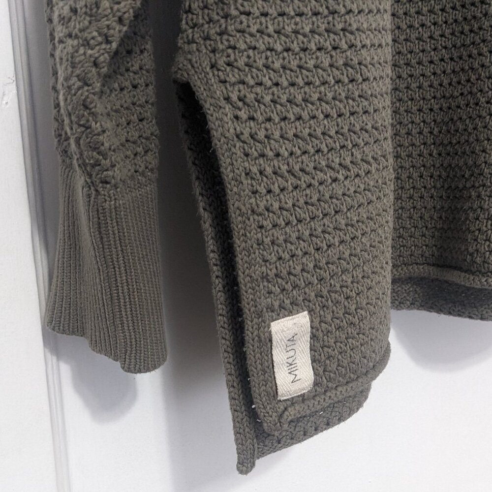 mikuta long knitted sweater olive green size extra small / small - Picture 6 of 8